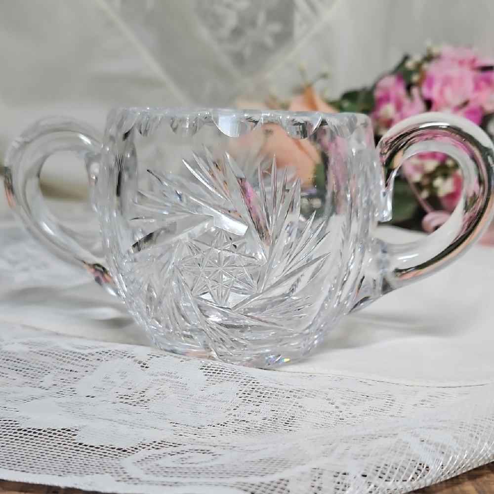 Crystal Dual-Handled Sugar Bowl